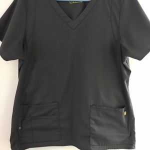 Womens Wonder Wink Gray Scrub Top XL